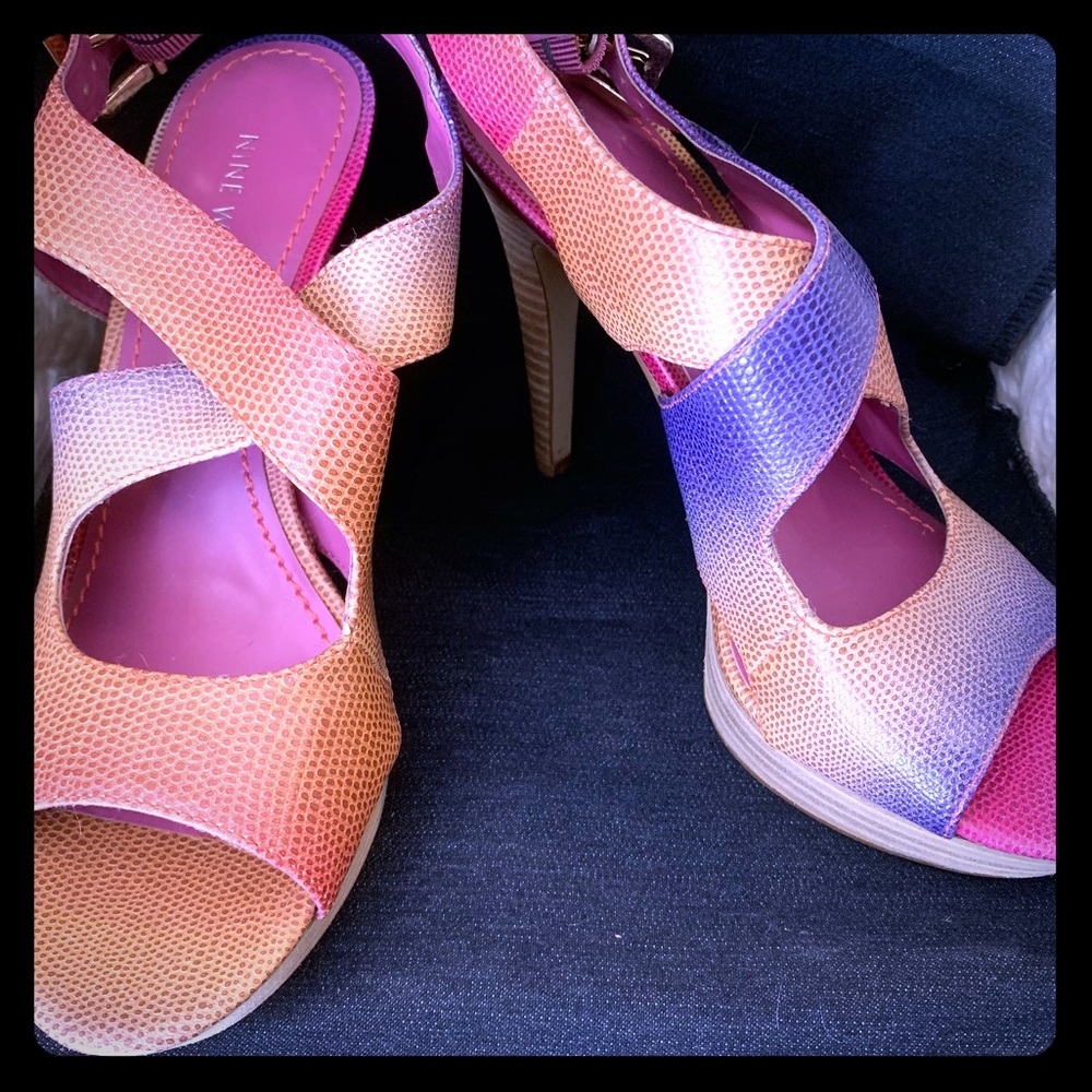 Nine West multi colored heels